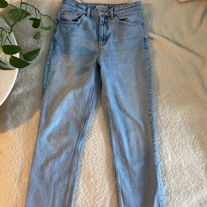 Topshop High Rise Straight Cut Jeans